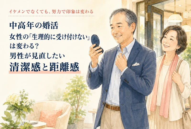 画像7043：中高年の婚活｜女性の「生理的に受け付けない」は変わる？男性が見直したい清潔感と距離感