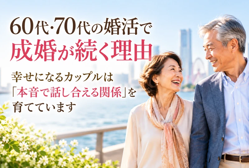 画像7280：【60代・70代の婚活で成婚が続く理由】うまくいくカップルは「本音で話し合える関係」を育てています
